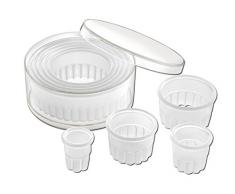 Deglon rund aus Teig Schaber in Box, transparent, 9-TLG.