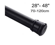 Ginbel Direct Tension Gardinenstange, schwarz, verstellbarer Raumteiler für Badezimmer, Schrank, Stall, Fenster 28-48 Inch schwarz