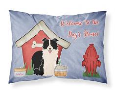 Caroline s Treasures bb2872pillowcase Hund House Collection Border Collie schwarz weiß Stoff Kissenbezüge, Standard, Multicolor
