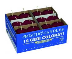 Cereria di Giorgio Stumpenkerzen, Bordeaux, Durchmesser 4 cm, Höhe 7 cm, 12 Stück