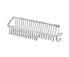 TENOVEL Duschkorb Rectangular with Hooks poliertes Chrom