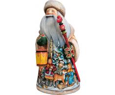 G. Debrekht Beleuchtung Way Santa Holz geschnitzt und handbemalt Figur