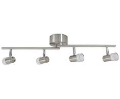 Näve Leuchten 4Er Wand-U. Deckenspot LED Deckenleuchte Malaga, Metall, Stahl, 10 x 10 x 7 cm