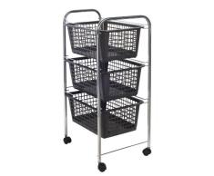 Metaltex 341833 - Allzweckwagen, 3 Körbe, verchromt