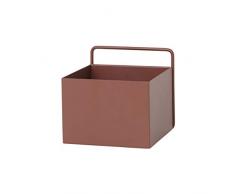 Ferm Living Wall Blumentopf, Metall, rot-braun, 15,6cm