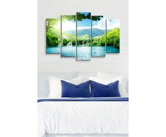 Bonamaison dekorativ 100% Mdf Malerei für Startseite,Gemälde für Wohnzimmer, Kunstdruck für Küche, Gerahmte Bilder für Schlafzimmer 60X110 Cm, 5 Stüc - Hergestellt in der Türkei