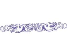 INDIGOS 4051095025832 Wandtattoo w254 Ranken Vögel 96 x 13 cm, violett