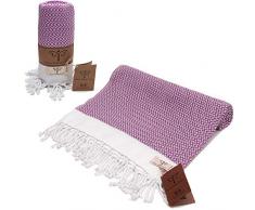 Smyrna Original türkisches Strandtuch aus 100% Baumwolle, vorgewaschen, 39 x 180 cm, Pestemal und Türkisches Badetuch für SPA, Strand, Pool, Fitnessstudio und Badezimmer Dusty Rose