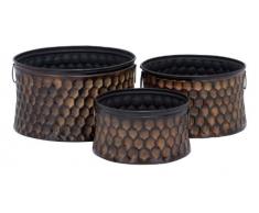 Plutus Brands Blumentopf aus Metall mit goldfarbenen und schwarzen Farbtönen, 3er-Set