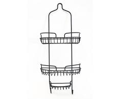 Splash Home Mari Duschregal, zum Aufhängen, mit zwei Körben, 66 x 14 x 29 cm, Schwarz