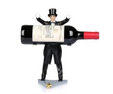 Ozzptuu Vintage Kunstharz Magier Rotweinregal Weinregal Regal Weinflaschenhalter Skulptur Praktisches Handwerk für Heimdekoration