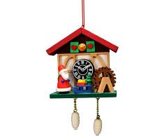 Alexander Taron Importer 10-0566 Christliches Ulbricht, Kuckucksuhr, Weihnachtsmann, 11,4 x 6,3 x 3,8 cm, Braun