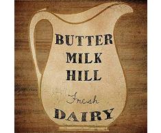 Buyartforless Rustic Butter Milk Hill Dairy Pitcher Gallery Wraped Canvas by Beth Albert