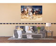 AG Design Selbstklebende Bordüre, 0,14 x 5 m, Pferde, Kissen, 45x45 cm-1 Teil, Folie Stoff, Colorful, 45 x 45 cm