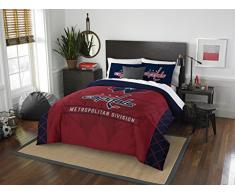 Offiziell Lizenziertes NHL Draft Schmusetuch und 2 Kissenbezüge, Mehrfarbig, mehrere Größen, Unisex, NHL Draft Full/Queen Comforter and Two Sham Set, rot, Full/Queen