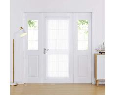 Deconovo Türvorhänge aus Leinen, für Glastüren, Weiß 54x72 Inch weiß