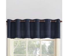 Nr.918 Montego Ösenvorhang Texturiert Küchenvorhang Volant Montego 56 x 14 Valance Marineblau