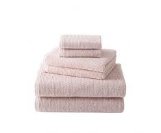 Brielle Grayson 6-teiliges türkische Baumwolle Set - 6er Set - hohe Saugfähigkeit - 600 g/m² - 2 Badetücher - 2 Waschlappen - rosa