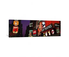 iCanvasART 1 Stück Reklametafeln auf Gebäuden, Times Square, NYC, New York City, New York State, USA Leinwand Kunstdruck Panorama Bilder, 1,5 von 48 von 40,6 cm