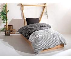 EnLora Home Bettwäscheset für Einzelbett, XXL, Black White, 155 x 220 cm, 2 Einheiten