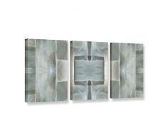 Artwall Kunstdruck auf Leinwand Cora Niele s Tapete II 3 Stück Galerie verpackt Leinwand-Set 36x72