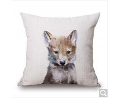 Wildschwein Tier Eule Fox Panda und Katze Kissen Fall Leinen Baumwoll-Mischgewebe Kissen Sofa Dekorative Quadratisch 45,7 cm Family Life, baumwolle, 7, 45cm x 45cm ,18 *18