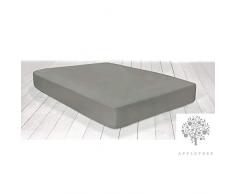 Appletree Plain Dye Spannbetttuch, Fadenzahl 180, Perkal, 28 cm, Slate, Doppelbett