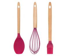 Wenco 553513 Küchenhelfer Silikon-Set, Beere 2, Wood