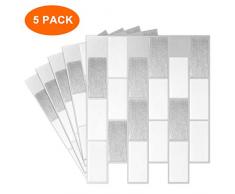 TZ Global Peel and Stick - Premium Selbstklebende Wandfliese für Küche Bad Backsplash Backsplash grau