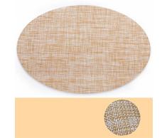 CAMAL Platzsets, Simplicity Oval Vinyl Weaving Mats Rutschfeste Wärmedämmung Tisch Matte, 45 cm x 30 cm, Fünf Farbe erhältlich Set of 8 Orange