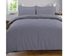 Dreamscene Highams Bettbezug, 100% Baumwolle, Satin, Silbergrau