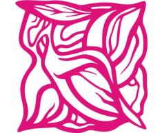 INDIGOS UG Wandtattoo/Wandaufkleber-e51 abstraktes Design Ornament/minimalistische Zierpflanze mit schönen Blättern zur Verzierung 40x39 cm- Pink, Vinyl, 40 x 39 x 1 cm