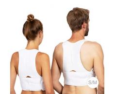 Relaxdays Haltungskorrektur Rücken, korrigierende Rückenstütze, Rücken Geradehalter, Damen & Herren, Größe L/XL, weiß