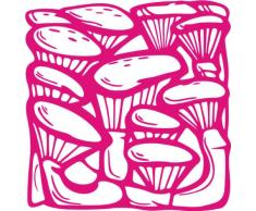 INDIGOS/Wandaufkleber-e58 schöne Pilze Blätterwerk Blatt Blüte Blumen Pflanzen Ranke 80x77cm-pink, Vinyl, pink, 80 x 77 x 1 cm