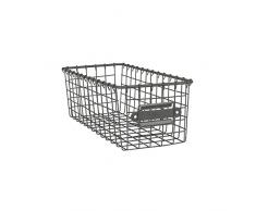 Spectrum Diversified Vintage-Drahtkorb, Aufbewahrungslösung aus Stahl für Küche, Speisekammer, Schrank, Bad, Handwerksraum und Garage, 5,5 x 12, industriell grau