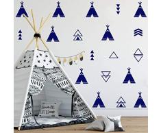 Melissalove 68pcs Tribal Aufkleber Teepee Pfeil Kinder Raum Wand Aufkleber Aufkleber wallpattern Wandbild Kinderzimmer Dekoration DIY Aufkleber D498 Dunkelblau