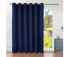 BGment Sichtschutz Verdunkelungsvorhänge für Schiebetür Glastür Ösen Thermoisoliert Verdunkelung Raumteiler Vorhang für Wohnzimmer 1 Panel 10ft W x 8ft L Navy