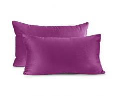 Nestl Bedding Kissenbezug-Set aus Mikrofaser, Samt Modern 2-12x20 Orchidee, Violett