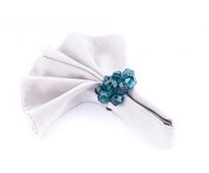Legendarte Serviettenhalter Beaded Teal/Silver - 4 Stück