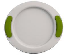 Ornamin flacher Kinderteller Ø 25 cm grün | stabiles Kinder-Geschirr, optimal für Kinderportionen | Melamin, BPA-frei, Anti-Rutsch-Teller, Baby-Geschirr, Ess-Lern-Teller, Kunststoffteller