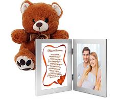 Poetry Gifts Bilderrahmen mit Teddybär und Liebesgedicht zum 1. Hochzeitstag, mit Foto