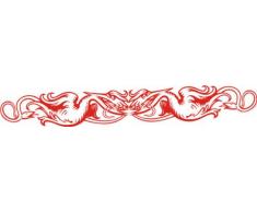INDIGOS 4051095025696 Wandtattoo w254 Ranken Vögel 96 x 13 cm, rot
