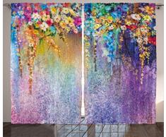 Watercolor Flower Home Decor Vorhänge von ambesonne, verwackelte Lavenders in die Wiesen ländlichen Country natur Thema, Wohnzimmer Schlafzimmer Fenster Drapes 2 Panel Set, lila violett, Textil, Multi 10, 108 W By 63 L