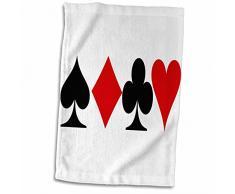 3D Rose Spielkarten Herz Diamant Club Spaten Cool Design Handtuch 38,1 x 55,9 cm
