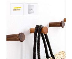 SMLHOME Huthaken aus Holz, Wandmontage, Garderobenständer, Hutablage, Handtuchhalter, strapazierfähige Haken für Mäntel, Hüte, Bademäntel, Handtücher, Schlafzimmer, Schrank, Badezimmer, Eingang 5Pack Cherry-2inch