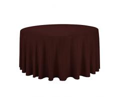 Gee Di Moda Tischdecke – Runde Tischdecken für runde Tischdecke aus waschbarem Polyester – ideal für Buffet-Tisch, Partys, Urlaub, Abendessen und mehr 108 Inch Round schokoladenbraun