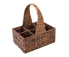 Franz Müller Flechtwaren 44334 Flaschenkorb 6-teilig, 34 x 24 x 35 cm, Wasserhyazinthe