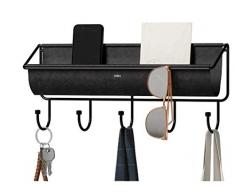 Umbra Hammock Wandablage mit Haken, Stoff, Schwarz, 41.5 x 18 x 8.5 cm