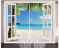 Ambesonne Baby Nautical Dots Stripes Decor Collection, Zickzack-Muster, gewellter Anker und Lebensgürtel Print, Fensterbehandlungen, Wohnzimmer Kinder Mädchen Zimmer Vorhang 2 Paneele Set, Textil, Multi 10, 108 W By 96 L