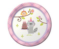 Unbekannt Creative Converting 8 Zählen Papier Dessertteller, Happi Woodland-Girl